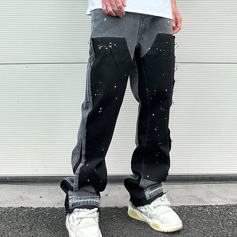 Speckled Ink Baggy Jeans